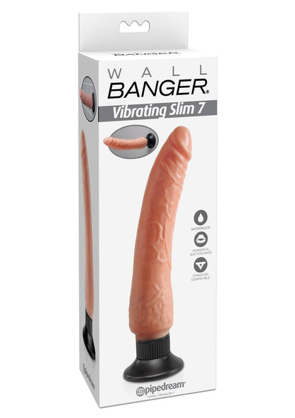 Wall Banger Vibrating Slim Waterproof Dildo with Suction Base