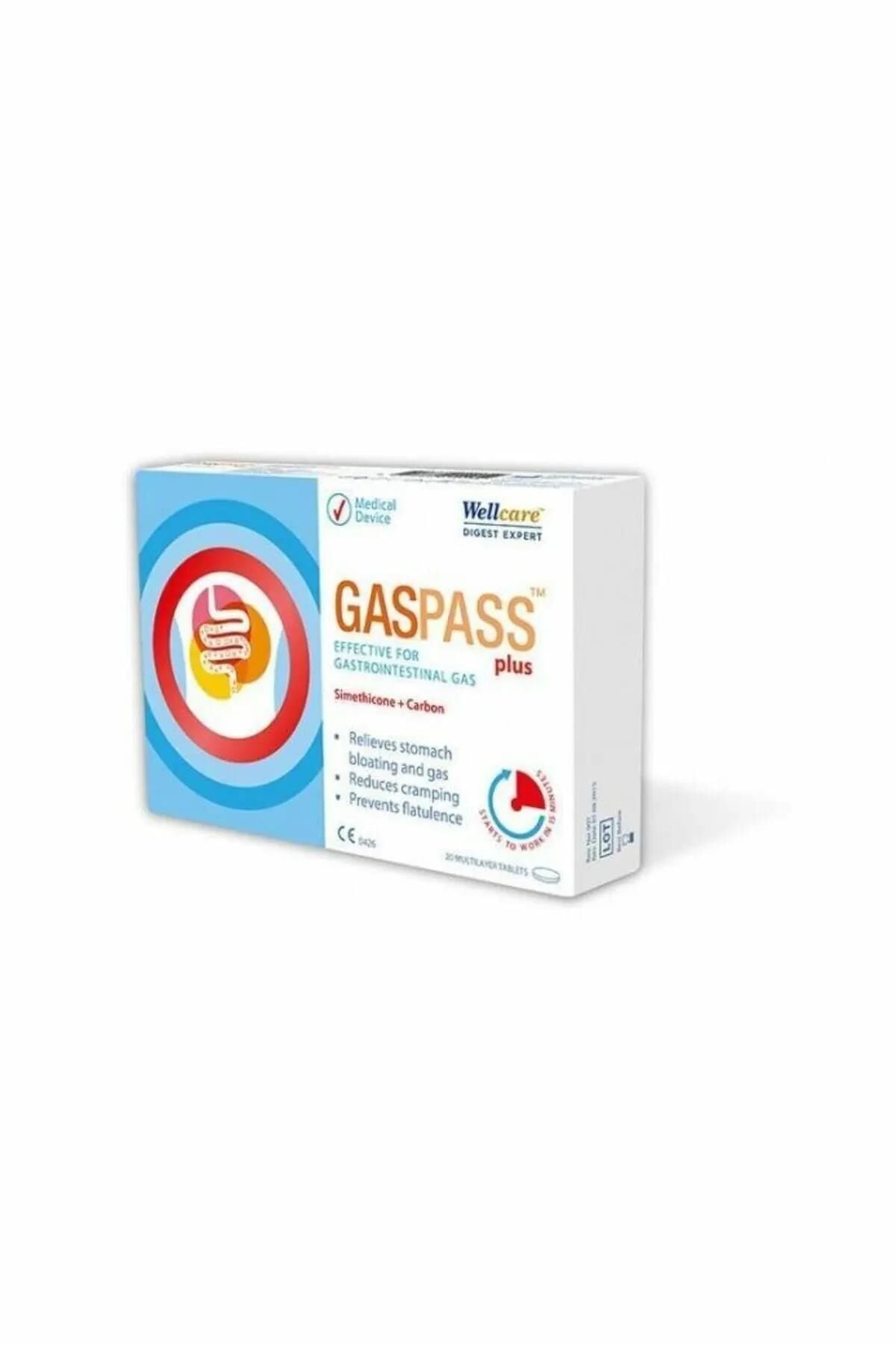 Wellcare Gasspass Plus Gas Relief Tablets - 20 Count