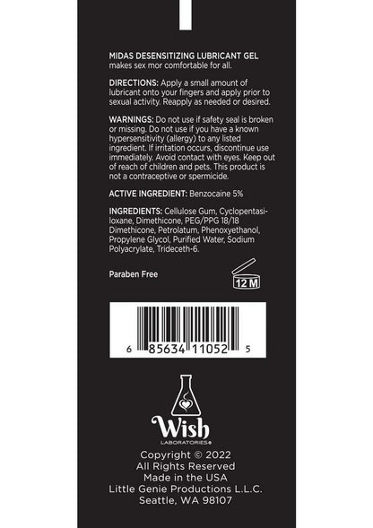 Midas Desensitizing Water Based Lubricant Gel