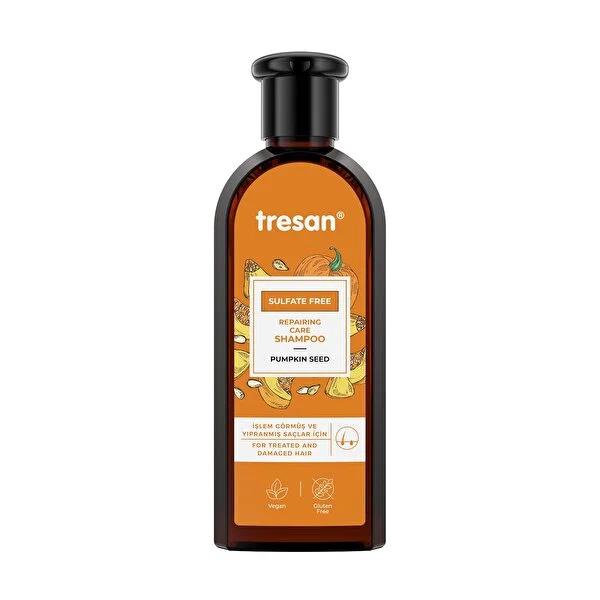 Tresan Sulfate Free Hair Repair Shampoo - Pumpkin Seed Oil for Damaged &amp; Processed Hair, Vegan, Paraben &amp; Silicone Free, Natural Hair Shampoo