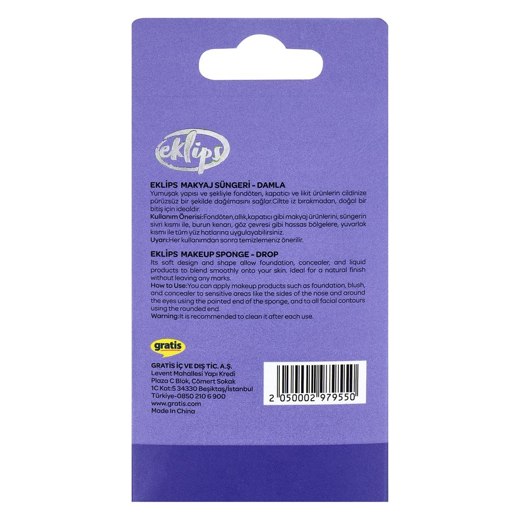 Eklips Teardrop Makeup Sponge for Smooth Blending 1 Count