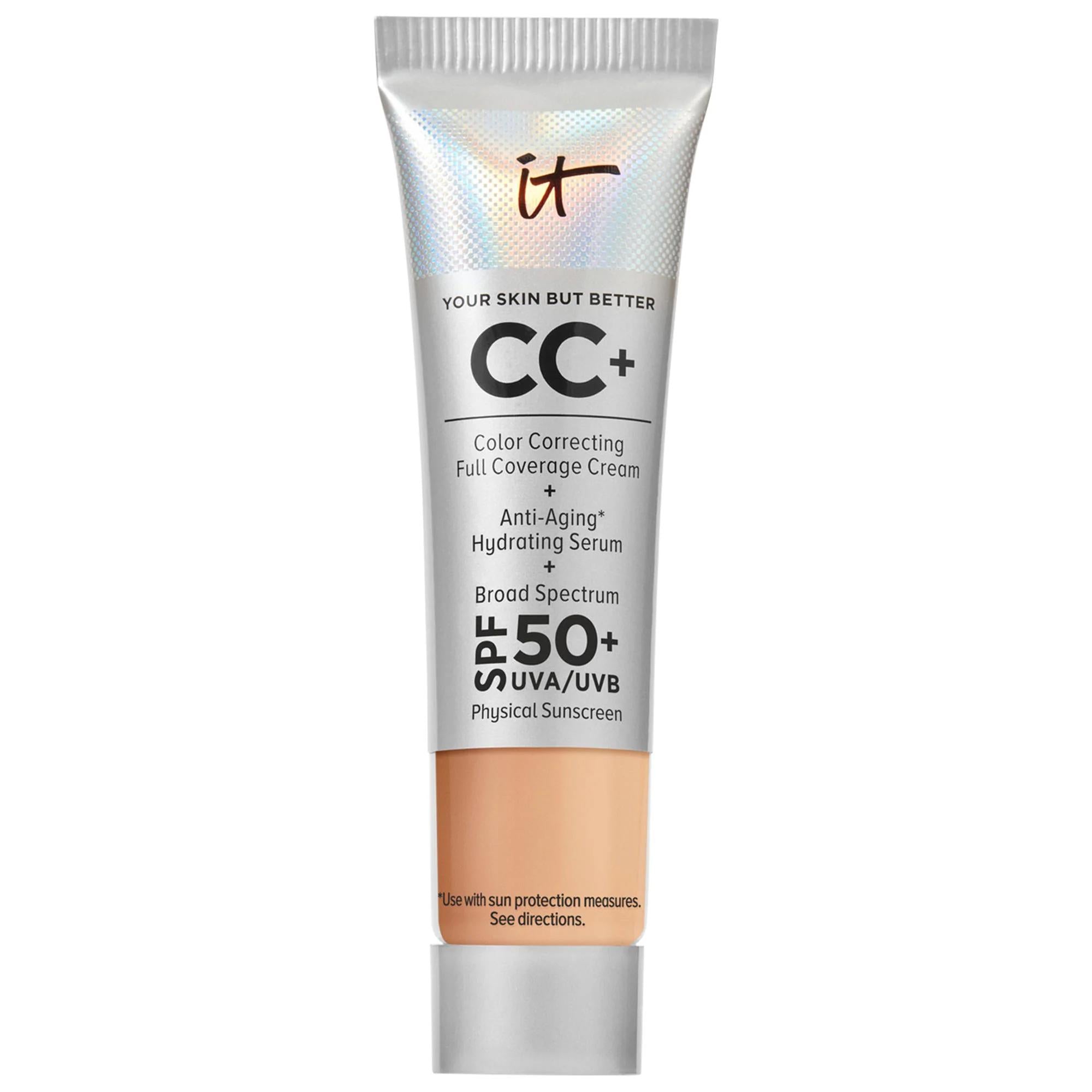 IT Cosmetics CC+ Cream: Full Coverage Color Correcting Foundation with SPF 50+ - Hydrating, Anti-Aging &amp; Sun Protection Makeup