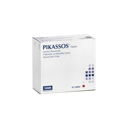 Pikassos Dietary Supplement Tablets - Inositol, Resveratrol, Zinc Picolinate, Selenium, Chromium Picolinate, Folic Acid, Vitamin D3