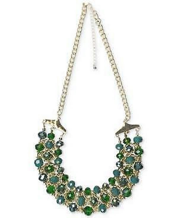 Style &amp; Co Gold-Tone Beaded Triple-Row Statement Necklace, 20 + 3 Extender