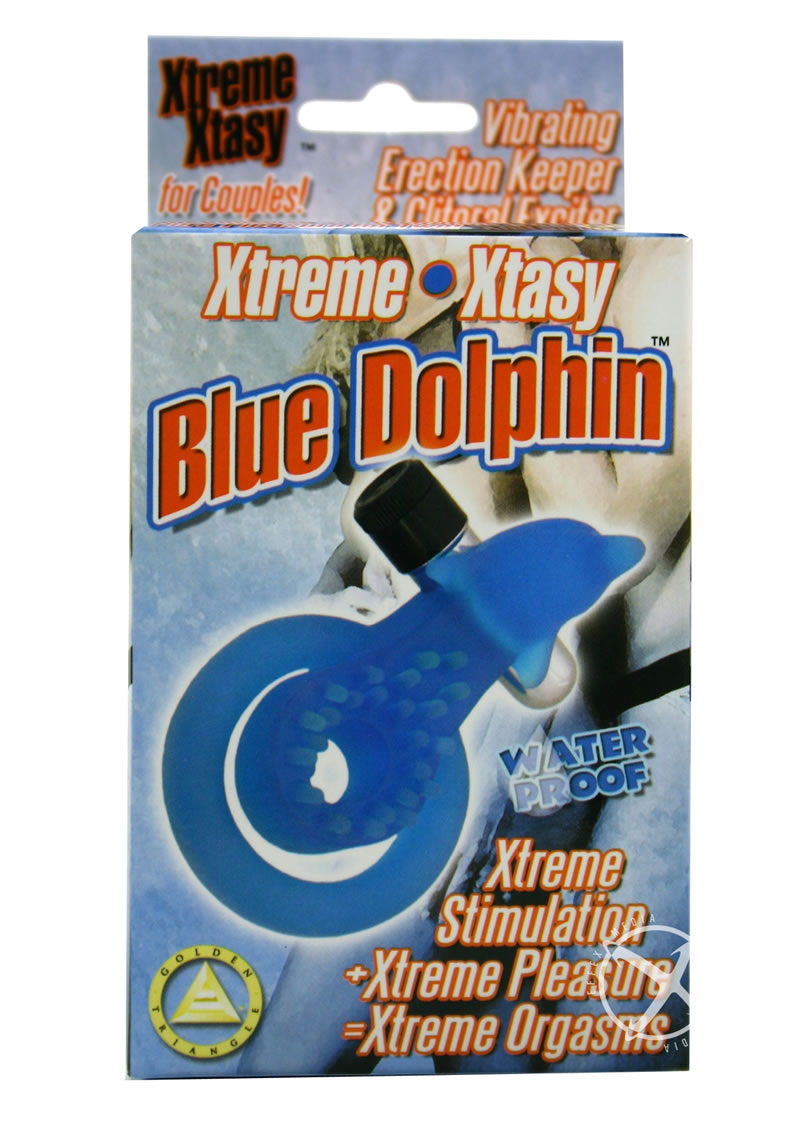 Xtreme Xtasy Blue Dolphin Vibrating Cock Ring