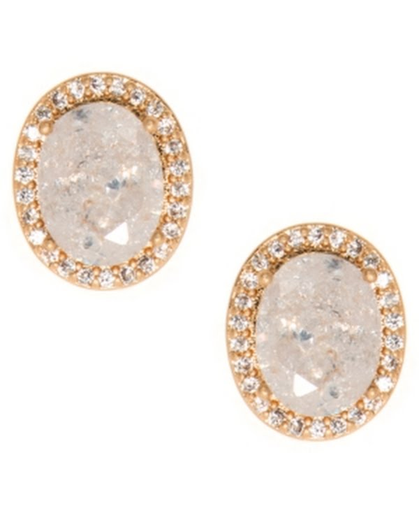 Lonna &amp; Lilly Gold-Tone Stone &amp; Crystal Halo Stud Earrings