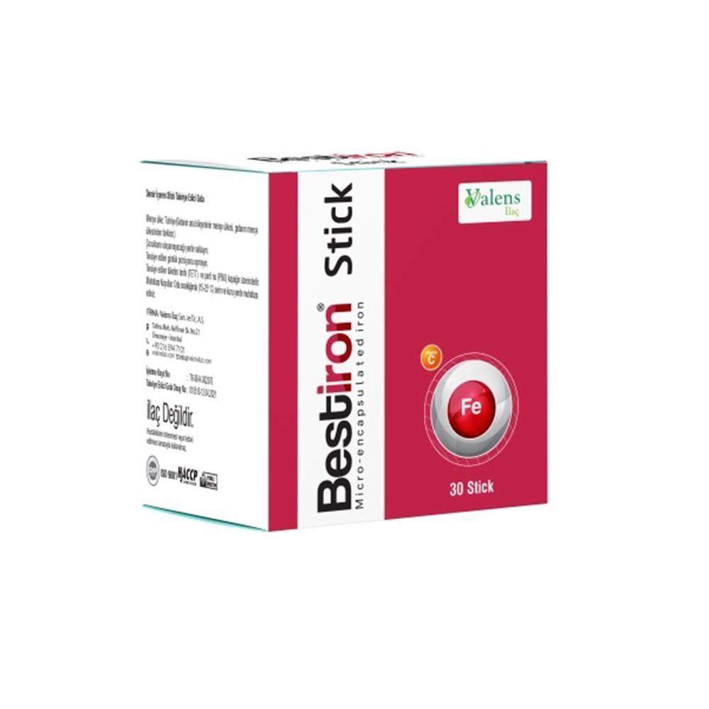 Bestiron Iron Supplement, 30 Stick - Raspberry Flavored, Boosts Energy &amp; Immune Function