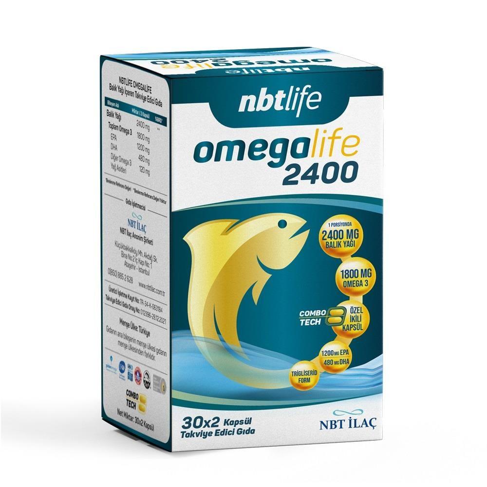 NBTLife Omegalife 2400 Omega-3 - 1800mg EPA &amp; DHA per 2 Capsules