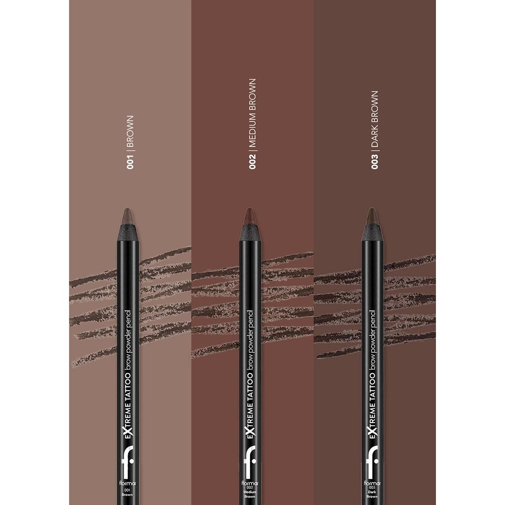 Flormar Extreme Tattoo Long Wear Eyebrow Pencil 002 Medium Brown