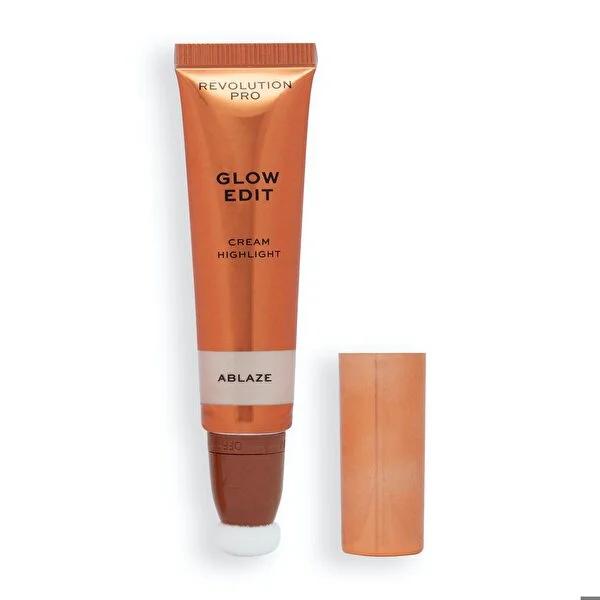 Revolution Pro Glow Edit Ablaze Cream Highlighter: Radiant, Vegan, &amp; Cruelty-Free - Achieve a Dewy, Luminous Complexion (15ml)