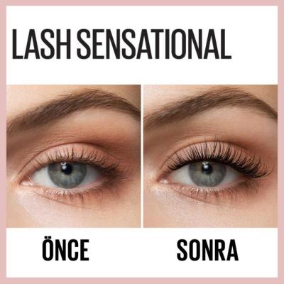 Maybelline New York Lash Sensational Waterproof Volumizing Mascara - Dramatic Volume, Length &amp; Curl - Black Pigmentation
