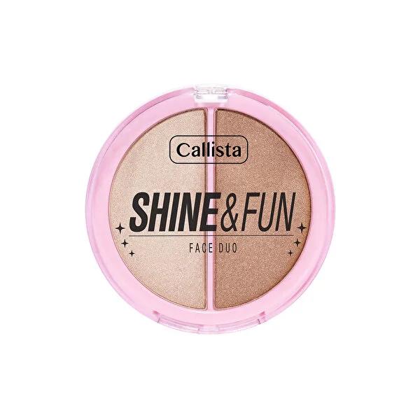 Callista Makeup Palette - Shine &amp; Fun Face Duo Blush &amp; Highlighter for Long-Lasting Glow