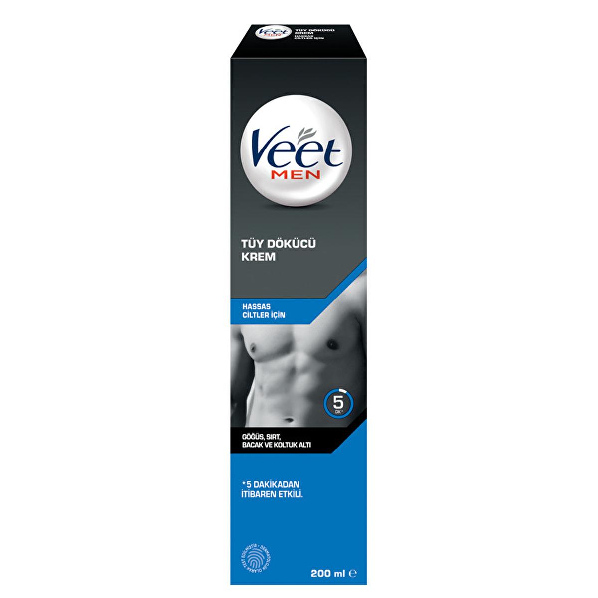Veet Men Hair Removal Cream for Sensitive Skin - 6.76 fl oz, Gentle &amp; Effective