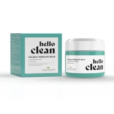 Herbaderm Hello Clean: Oleanolik Acid Oil-Based Cleansing Balm - Gentle &amp; Effective Makeup Remover for Clear, Balanced Skin (100ml / 3.38 fl oz)