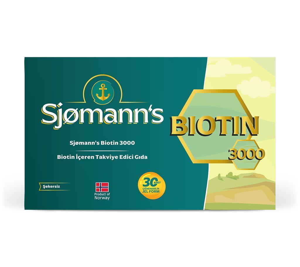 Sjomanns Biotin 3000 mcg Chewable Supplement for Hair, Skin &amp; Nail Health - 30 Count