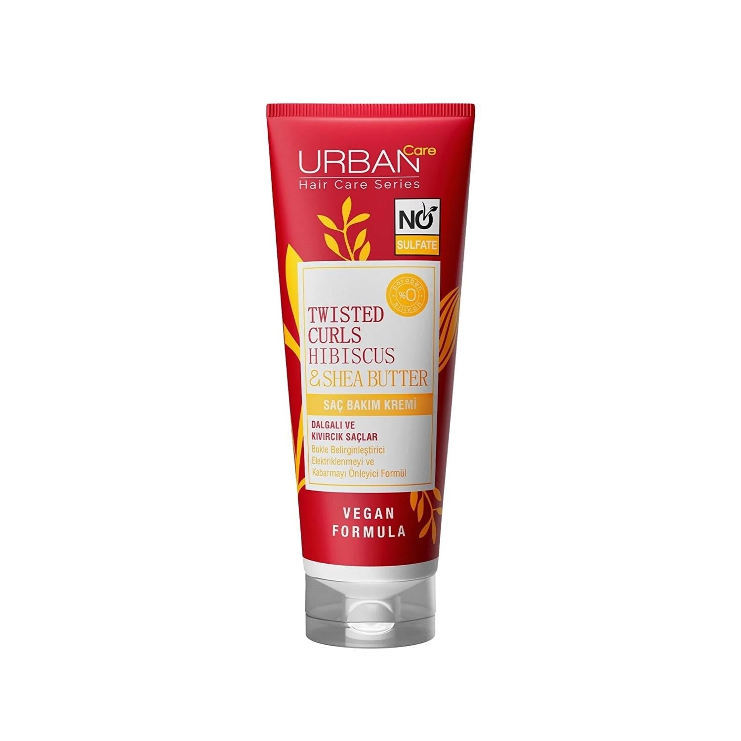 URBAN Care Twisted Curls Sulfate-Free Hair Cream with Hibiscus &amp; Shea Butter - Moisturizing &amp; Nourishing for Curly &amp; Wavy Hair