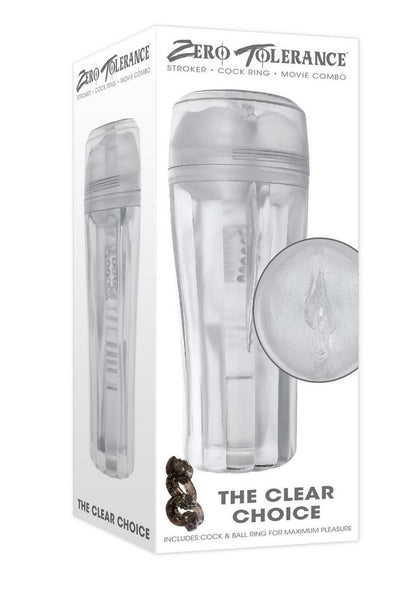 Zero Tolerance The Clear Choice Stroker with Cock And Ball Ring