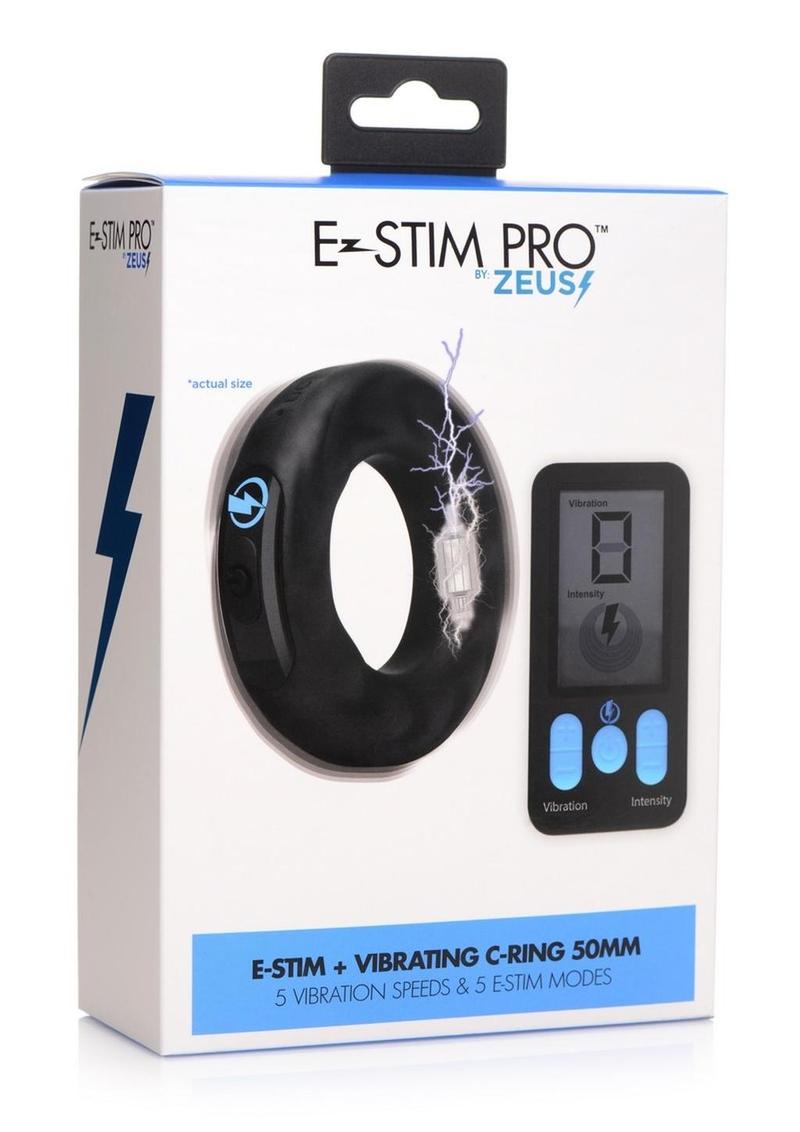 Zeus E-Stim Pro Vibrating And E-Stim Rechargeable Silicone Cock Ring