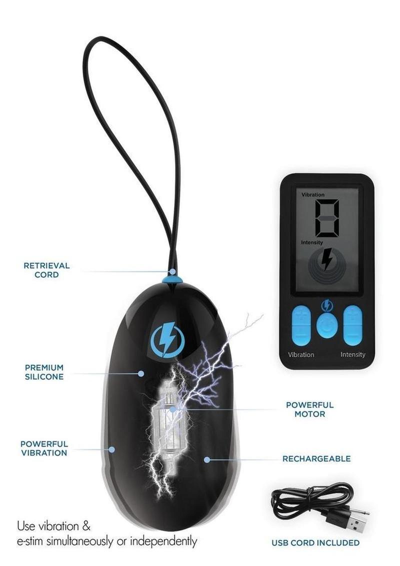 Zeus E-Stim Silicone Egg Vibration with Remote Control