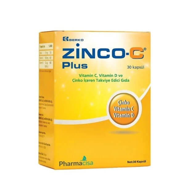 Zinco C Plus Dietary Supplement Capsules 30 Count