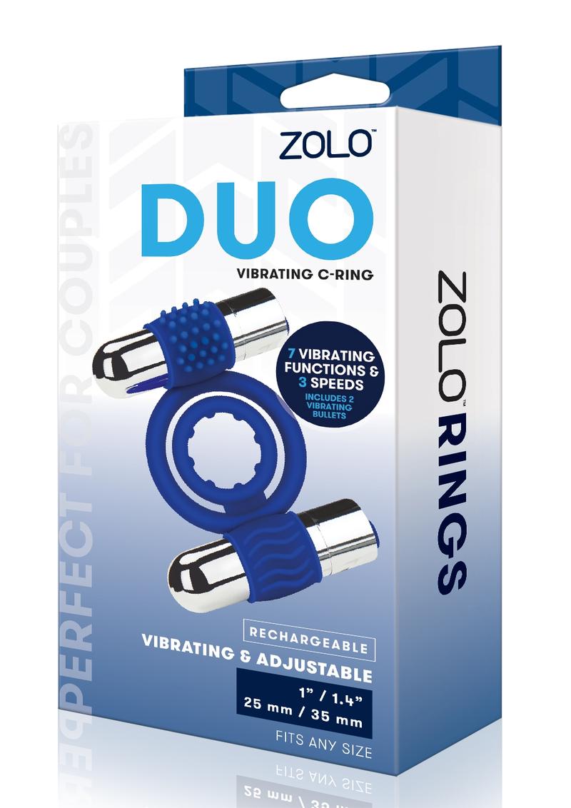 Zolo Duo Adjustable Rechargeable And Waterproof Vibrating C-Ring
