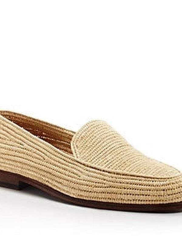 CASABLANCA1942 Mens Beppe Raffia Apron-Toe Loafers