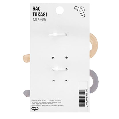 Eklips Frosted Figure Hair Clips Cream &amp; Brown 2-Pack